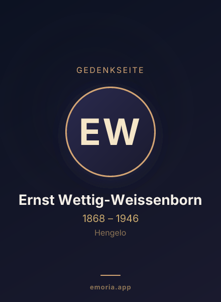Gedenkportrait von Ernst Wettig-Weissenborn