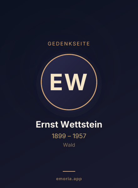 Gedenkportrait von Ernst Wettstein