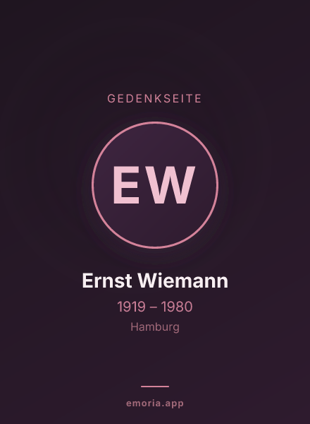 Gedenkportrait von Ernst Wiemann