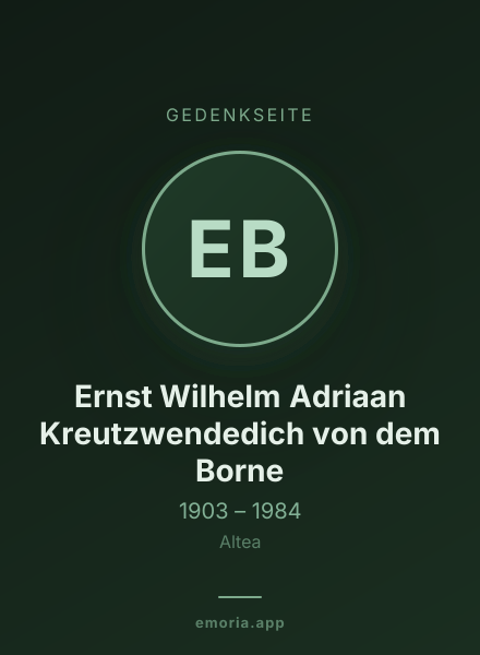 Gedenkportrait von Ernst Wilhelm Adriaan Kreutzwendedich von dem Borne