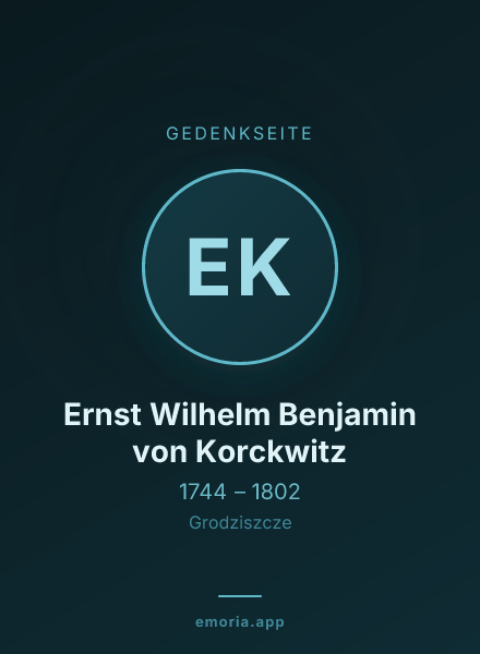 Gedenkportrait von Ernst Wilhelm Benjamin von Korckwitz
