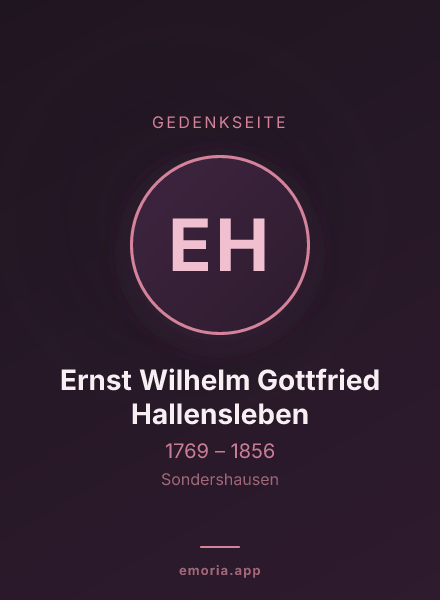 Gedenkportrait von Ernst Wilhelm Gottfried Hallensleben
