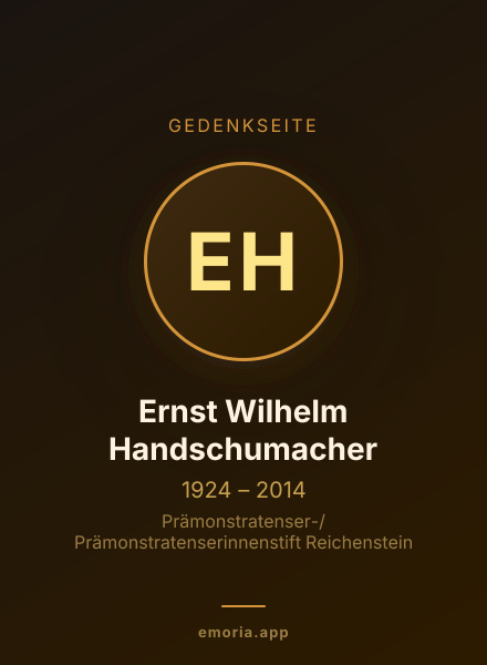 Gedenkportrait von Ernst Wilhelm Handschumacher
