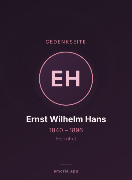 Gedenkportrait von Ernst Wilhelm Hans