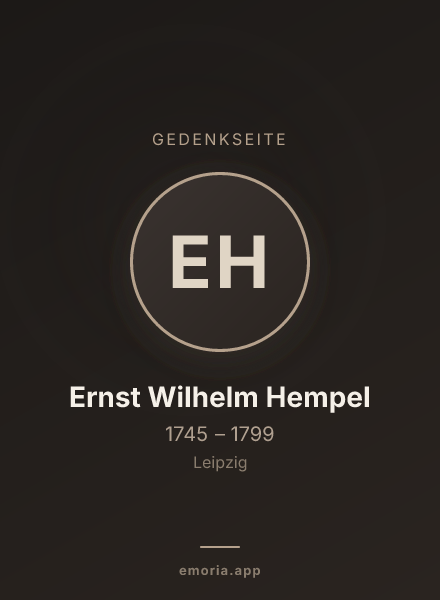 Gedenkportrait von Ernst Wilhelm Hempel