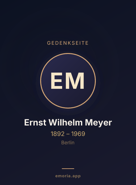 Gedenkportrait von Ernst Wilhelm Meyer