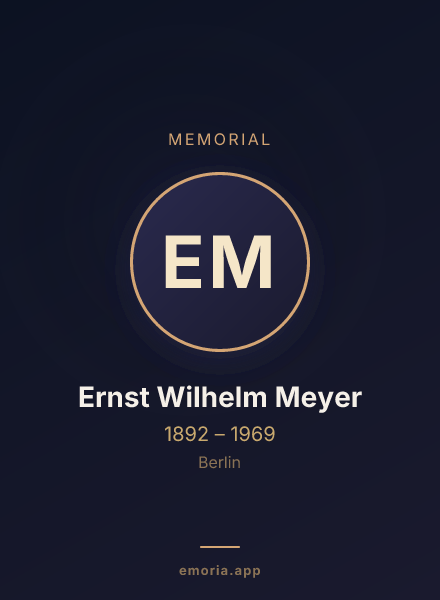Memorial portrait of Ernst Wilhelm Meyer
