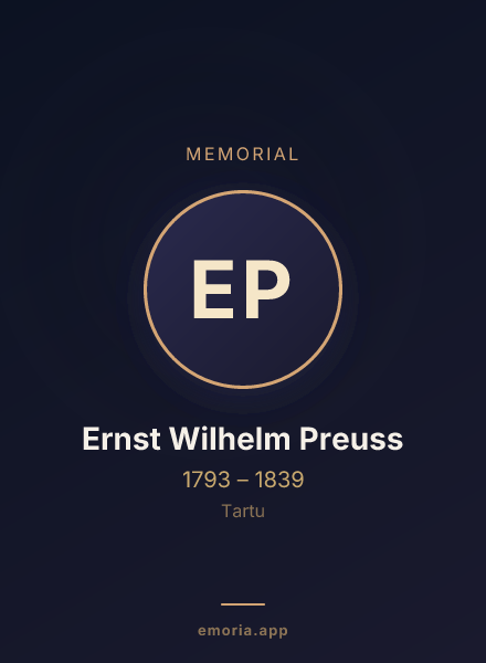 Memorial portrait of Ernst Wilhelm Preuss