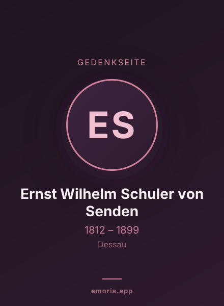 Gedenkportrait von Ernst Wilhelm Schuler von Senden