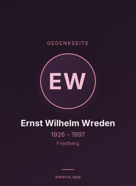 Gedenkportrait von Ernst Wilhelm Wreden