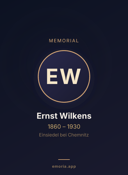 Memorial portrait of Ernst Wilkens