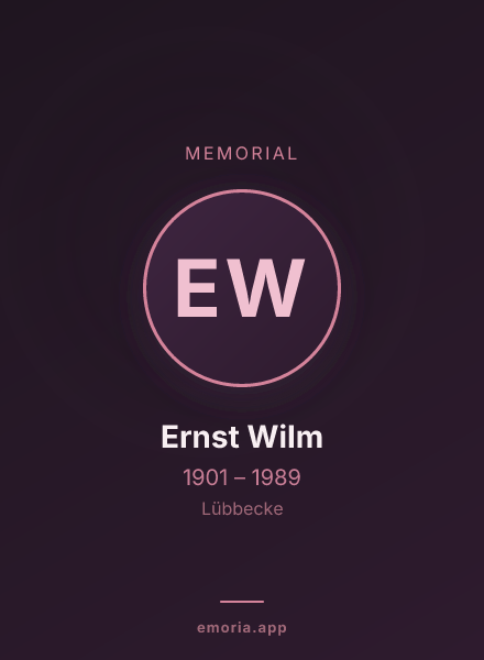 Memorial portrait of Ernst Wilm