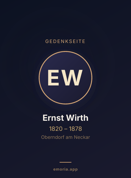 Gedenkportrait von Ernst Wirth