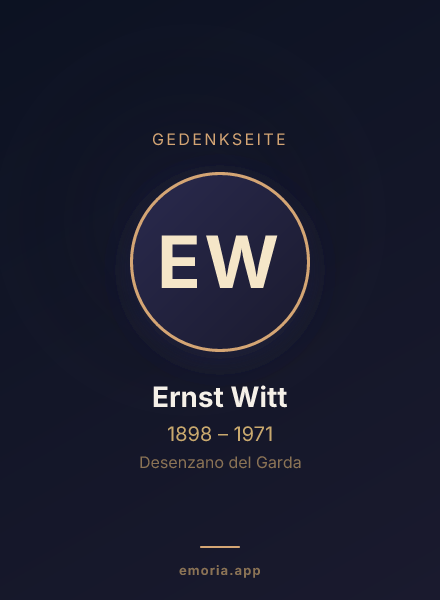 Gedenkportrait von Ernst Witt
