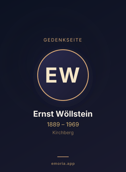Gedenkportrait von Ernst Wöllstein