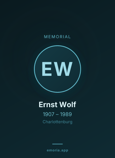 Memorial portrait of Ernst Wolf