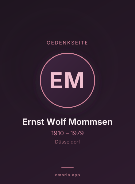 Gedenkportrait von Ernst Wolf Mommsen