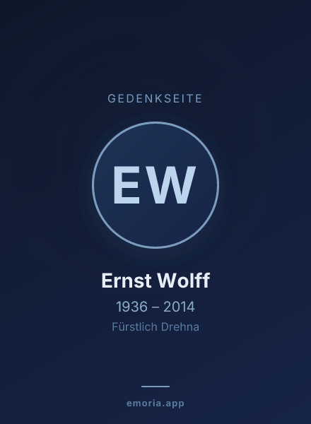 Gedenkportrait von Ernst Wolff