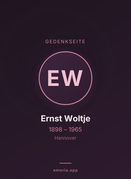 Gedenkportrait von Ernst Woltje