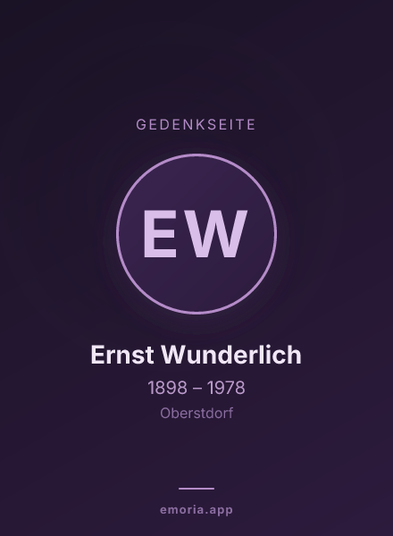 Gedenkportrait von Ernst Wunderlich