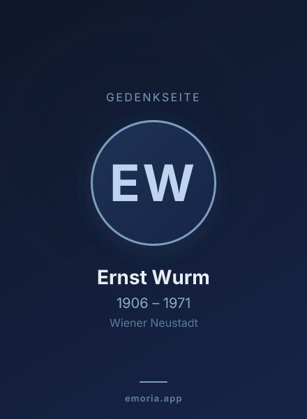 Gedenkportrait von Ernst Wurm
