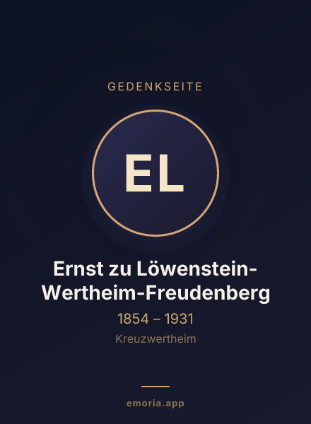 Gedenkportrait von Ernst zu Löwenstein-Wertheim-Freudenberg