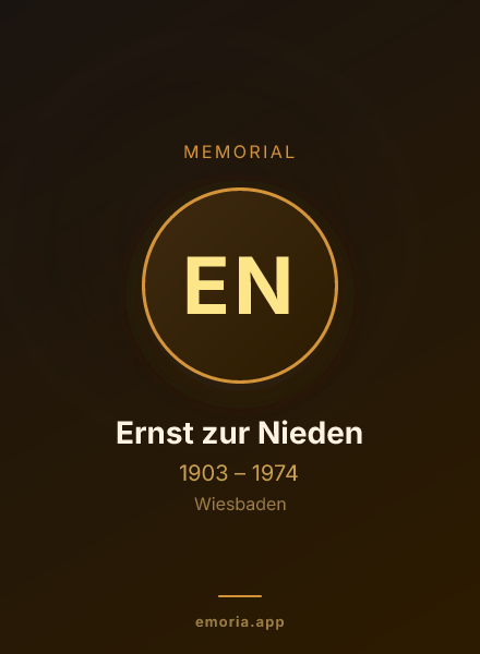 Memorial portrait of Ernst zur Nieden