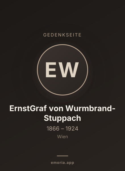 Gedenkportrait von ErnstGraf von Wurmbrand-Stuppach