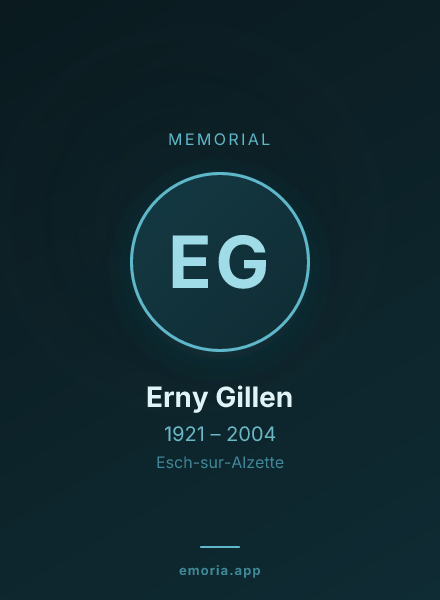 Memorial portrait of Erny Gillen