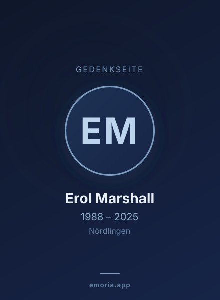 Gedenkportrait von Erol Marshall
