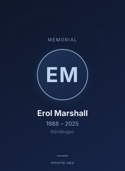 Memorial portrait of Erol Marshall