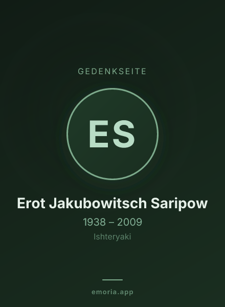 Gedenkportrait von Erot Jakubowitsch Saripow