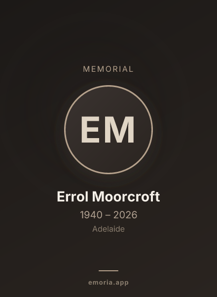 Memorial portrait of Errol Moorcroft