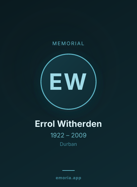 Memorial portrait of Errol Witherden