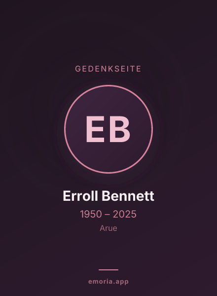 Gedenkportrait von Erroll Bennett