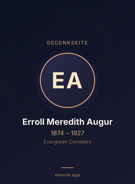 Gedenkportrait von Erroll Meredith Augur