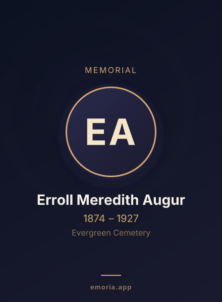 Memorial portrait of Erroll Meredith Augur