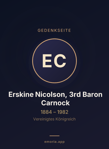 Gedenkportrait von Erskine Nicolson, 3rd Baron Carnock
