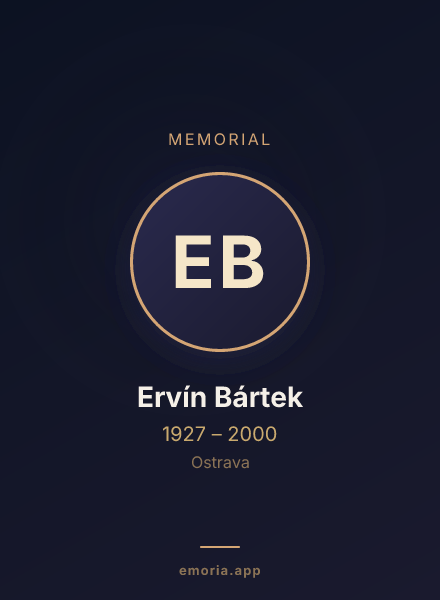 Memorial portrait of Ervín Bártek