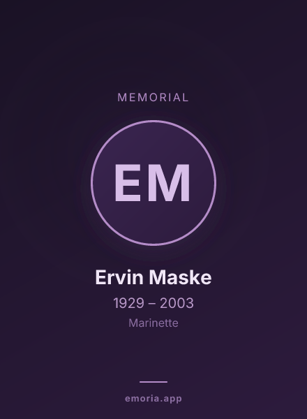 Memorial portrait of Ervin Maske