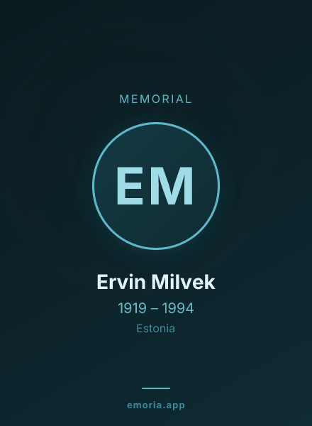 Memorial portrait of Ervin Milvek