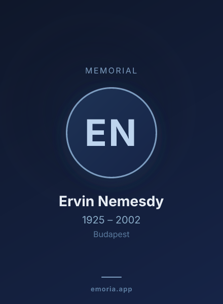 Memorial portrait of Ervin Nemesdy