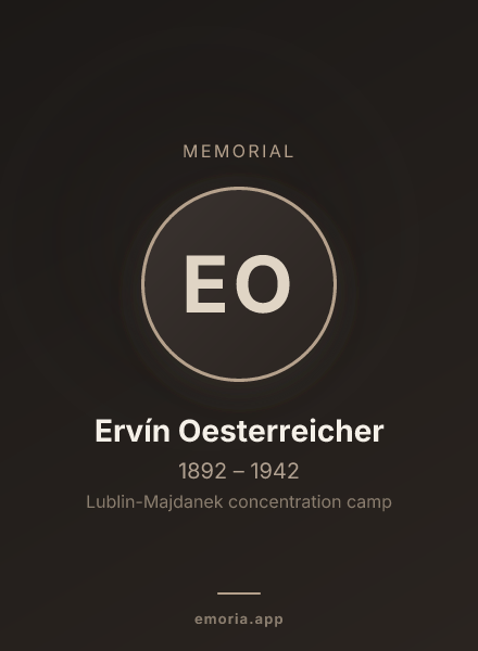 Memorial portrait of Ervín Oesterreicher