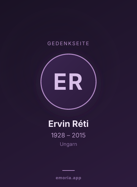 Gedenkportrait von Ervin Réti