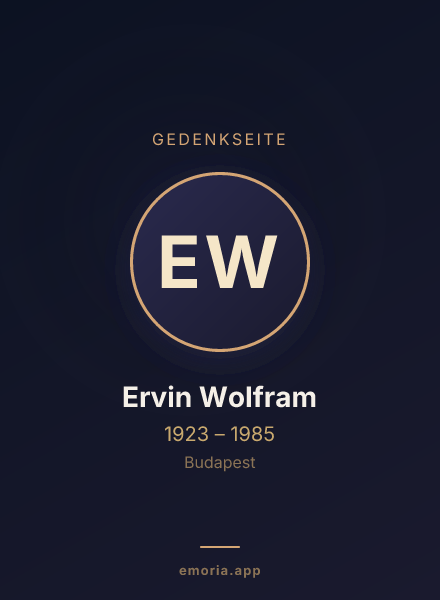 Gedenkportrait von Ervin Wolfram