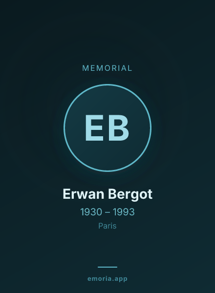 Memorial portrait of Erwan Bergot