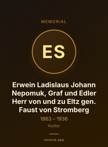 Memorial portrait of Erwein Ladislaus Johann Nepomuk, Graf und Edler Herr von und zu Eltz gen. Faust von Stromberg