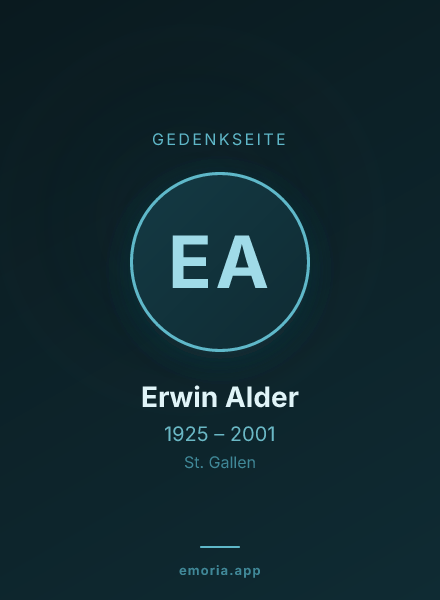 Gedenkportrait von Erwin Alder