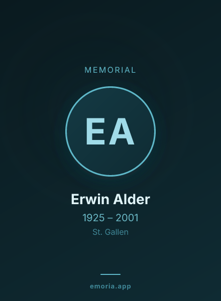 Memorial portrait of Erwin Alder