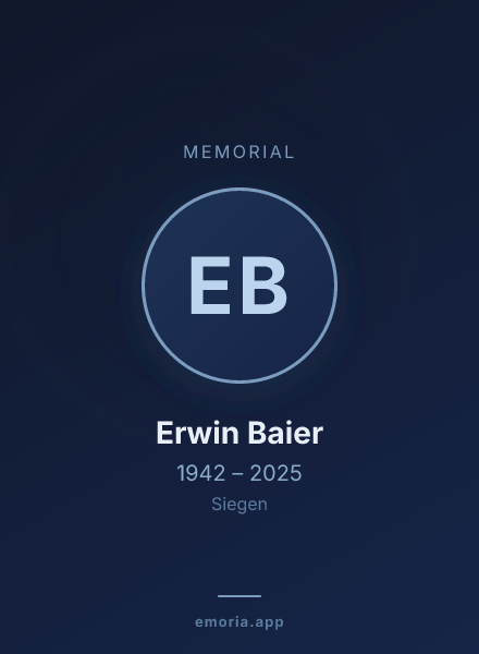 Memorial portrait of Erwin Baier